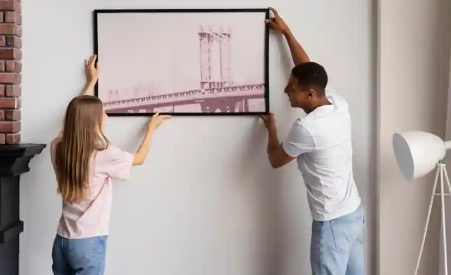 commercial picture hanging